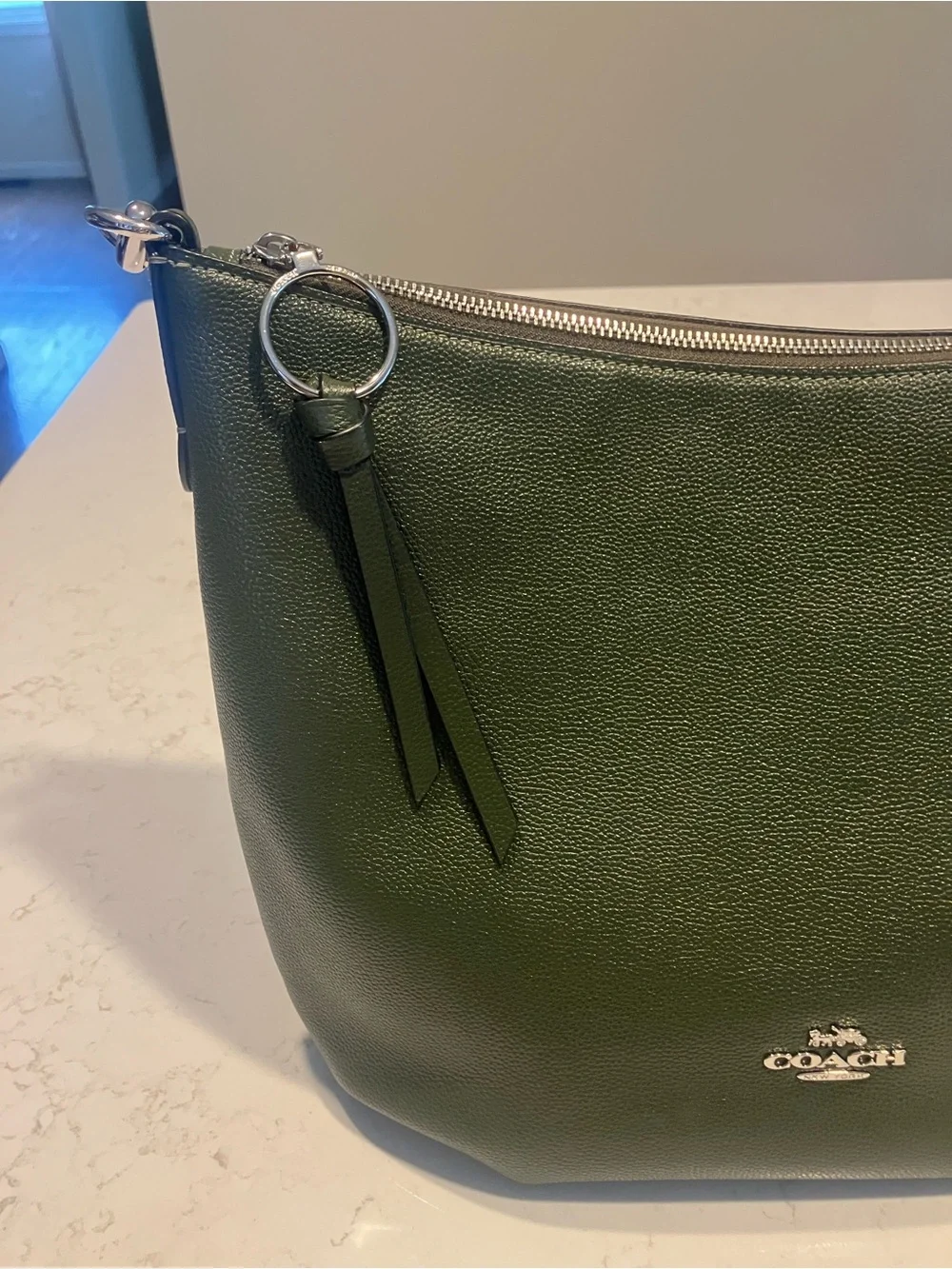 Coach Skylar Cargo Green Pebbled Leather Hobo Shoulder Bag
